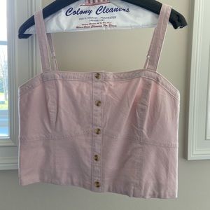 American Eagle cropped pink top